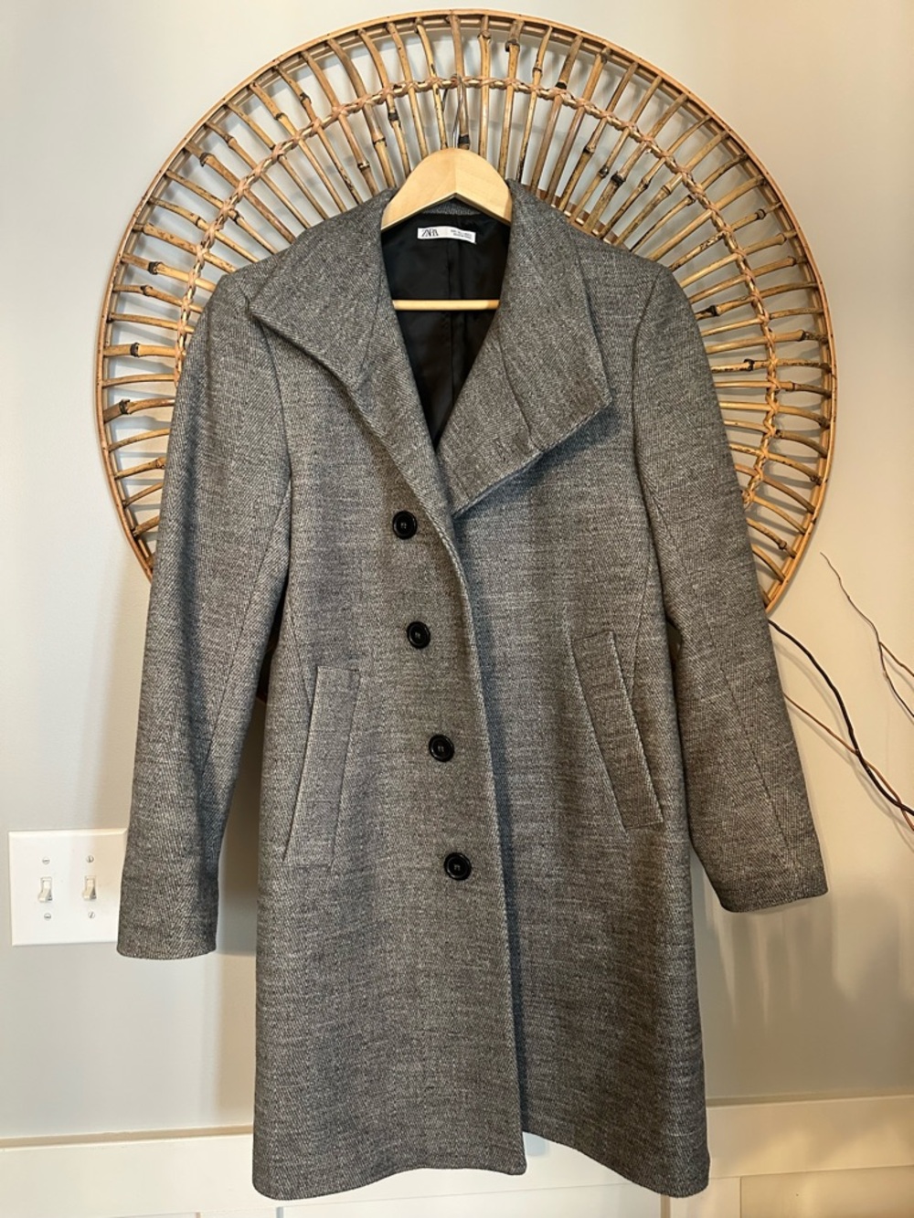 Zara Gray long Pea Coat